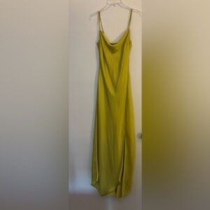 Express Elegant chartuse Women's Satin dress